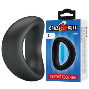 POTENTE - CRAZY BULL - ANEL PENIANO ERGONÔMICO DE SILICONE VALEN PRETO