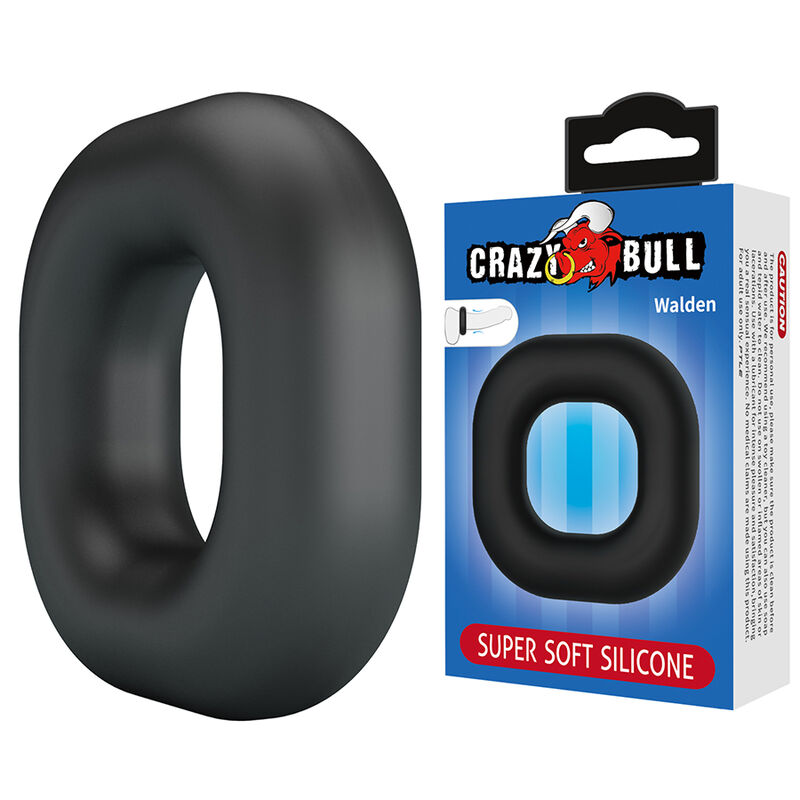 POTENTE - CRAZY BULL - ANEL PENIANO DE SILICONE SUPER MACIO WALDEN PRETO