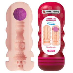 POTENTE - PRETTY LOVE - MASTURBADOR VAGINAL FLORA COM VENTOSA E TEXTURAS INTERNAS