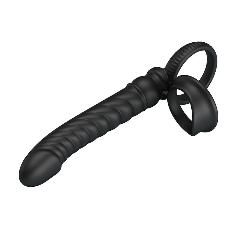 POTENTE - PRETTY LOVE - VIBRADOR ANAL MERRITT COM ANEL E VIBRAÇÃO PRETO