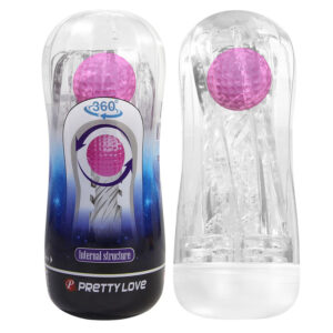 POTENTE - PRETTY LOVE - COPO DE MASTURBAÇÃO TEXTURIZADO 360º TRANSPARENTE