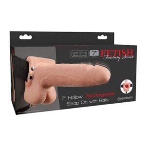 POTENTE - FETISH FANTASY SERIES  - STRAP-ON VIBRATÓRIO REALISTA COM BOLAS 17