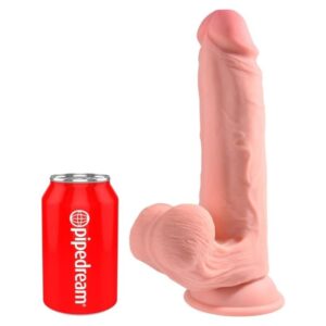 POTENTE - KING COCK PLUS - DILDO REALISTA DE TRIPLA DENSIDADE COM TESTÍCULOS MÓVEIS 23 CM COR DE CARNE