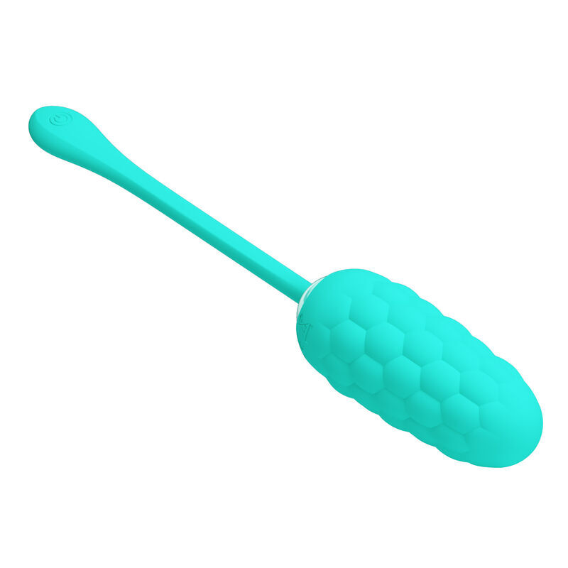 POTENTE - PRETTY LOVE - OVO VIBRANTE COM TEXTURA MARINHA RECARREGVEL AQUA GREEN