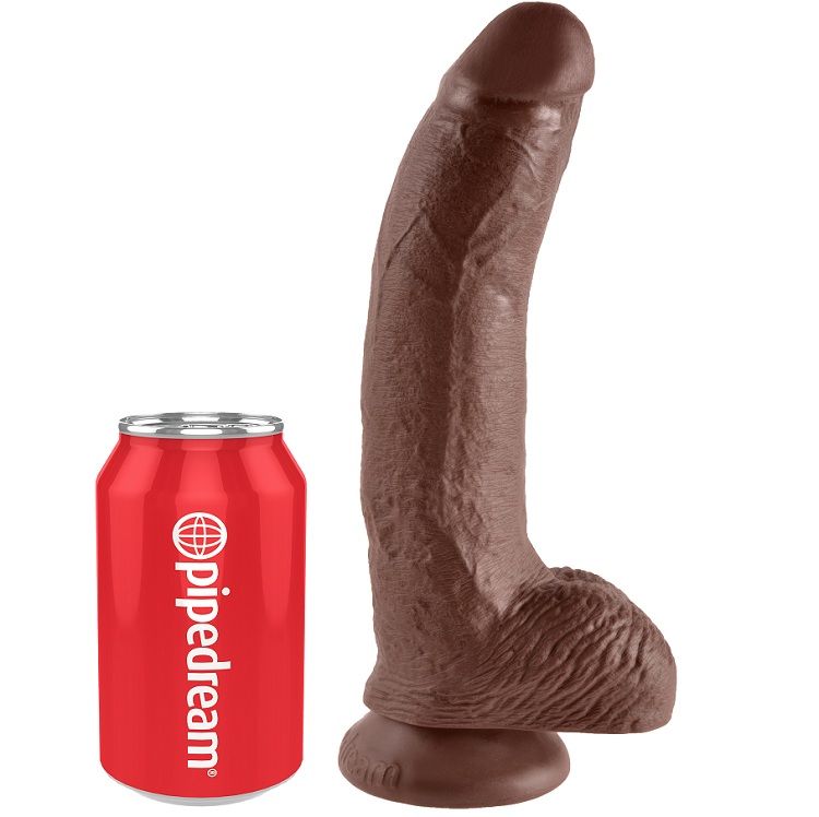 KING COCK - 9 DILDO CASTANHO COM BOLAS 22.9 CM - Image 3