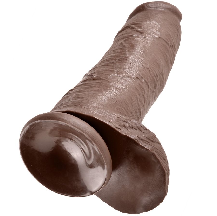 KING COCK - DILDO CASTANHO COM BOLAS 30.48 CM - Image 3