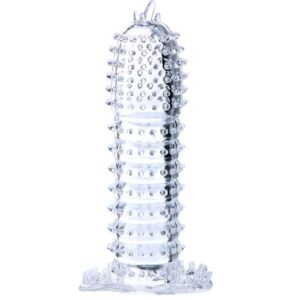 POTENTE - BAILE - BAINHA PARA PÉNIS COM PONTOS ESTIMULANTES TRANSPARENTE 14 CM