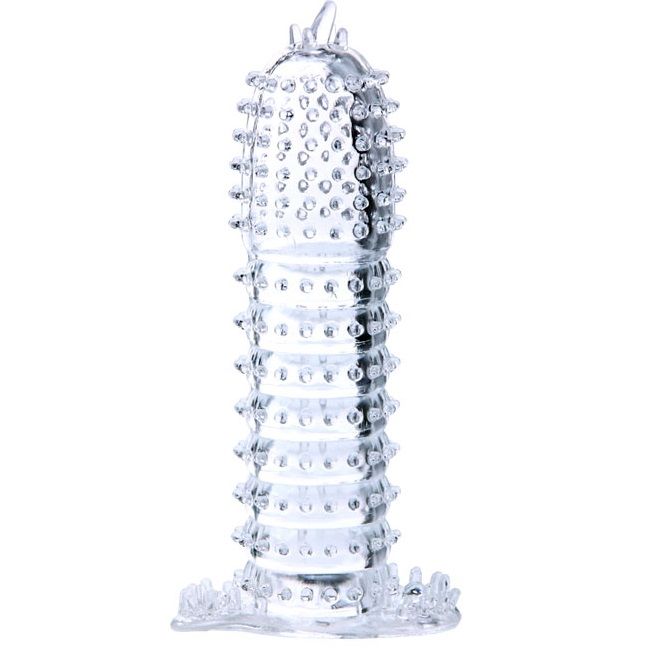 POTENTE - BAILE - BAINHA PARA PÉNIS COM PONTOS ESTIMULANTES TRANSPARENTE 14 CM