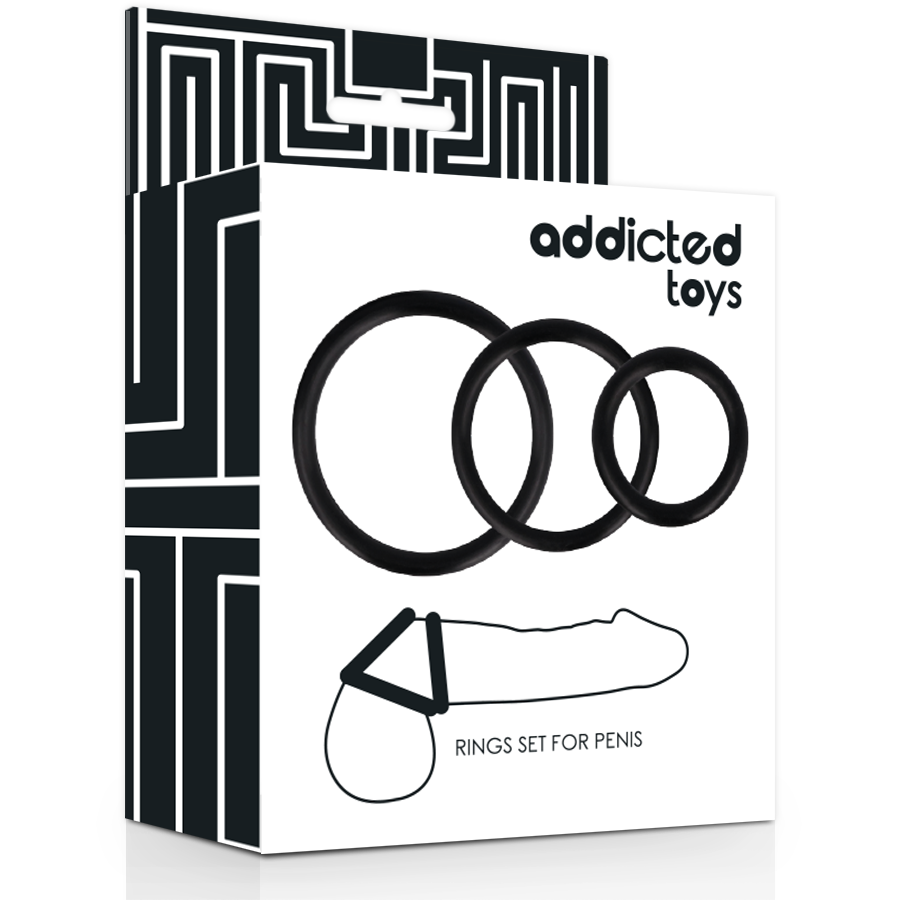 ADDICTED TOYS - CONJUNTO DE ANÉIS DE PARA PÉNIS PRETO - Image 3