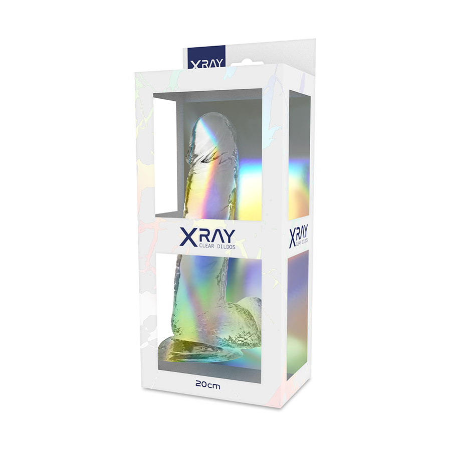 X RAY - DILDO TRANSPARENTE COM BOLAS 20 CM -O- 4.5 CM - Image 2