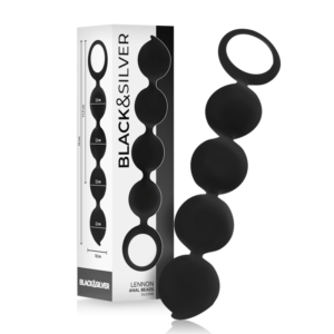 POTENTE - BLACK&SILVER - ROSÁRIO ANAL LENNON 4 ESFERAS DE SILICONE 15 CM