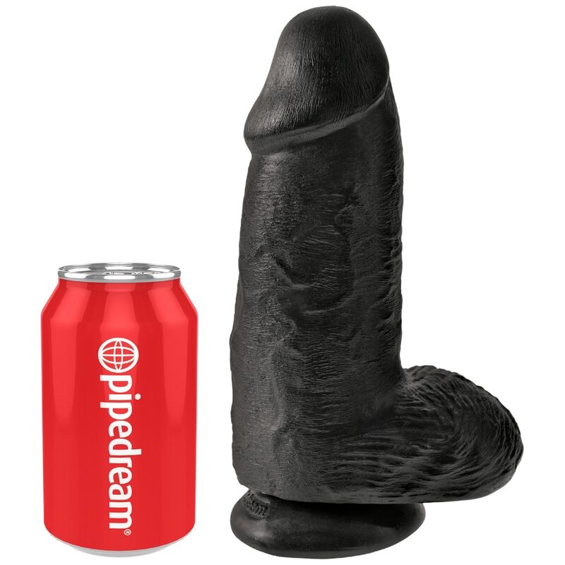 POTENTE - KING COCK - PÊNIS GORDINHO REALISTA 23 CM PRETO