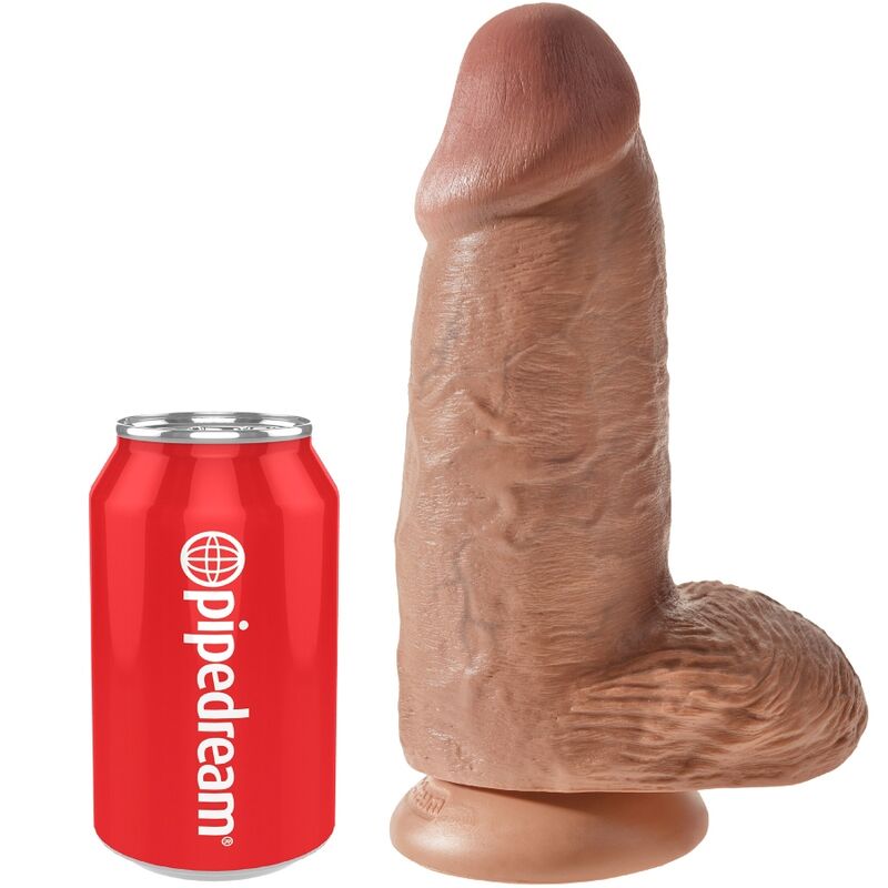 POTENTE - KING COCK - PÊNIS GORDINHO REALISTA 23 CM CARAMELO