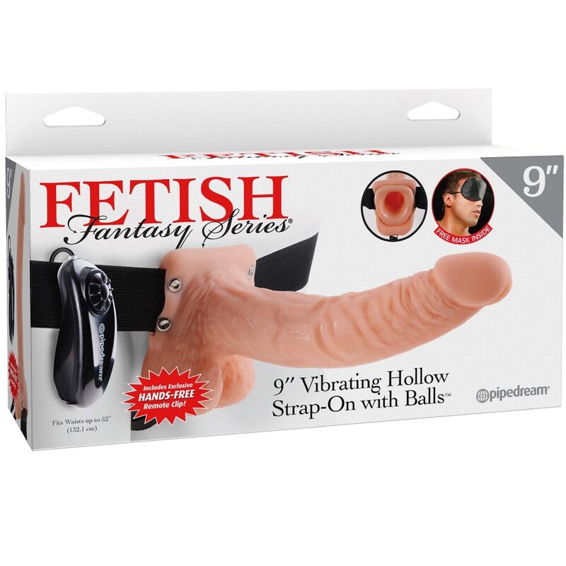 POTENTE - FETISH FANTASY SERIES - ARNÊS AJUSTVEL COM CONTROLE REMOTO PÊNIS REALISTA COM TESTÍCULOS 23 CM