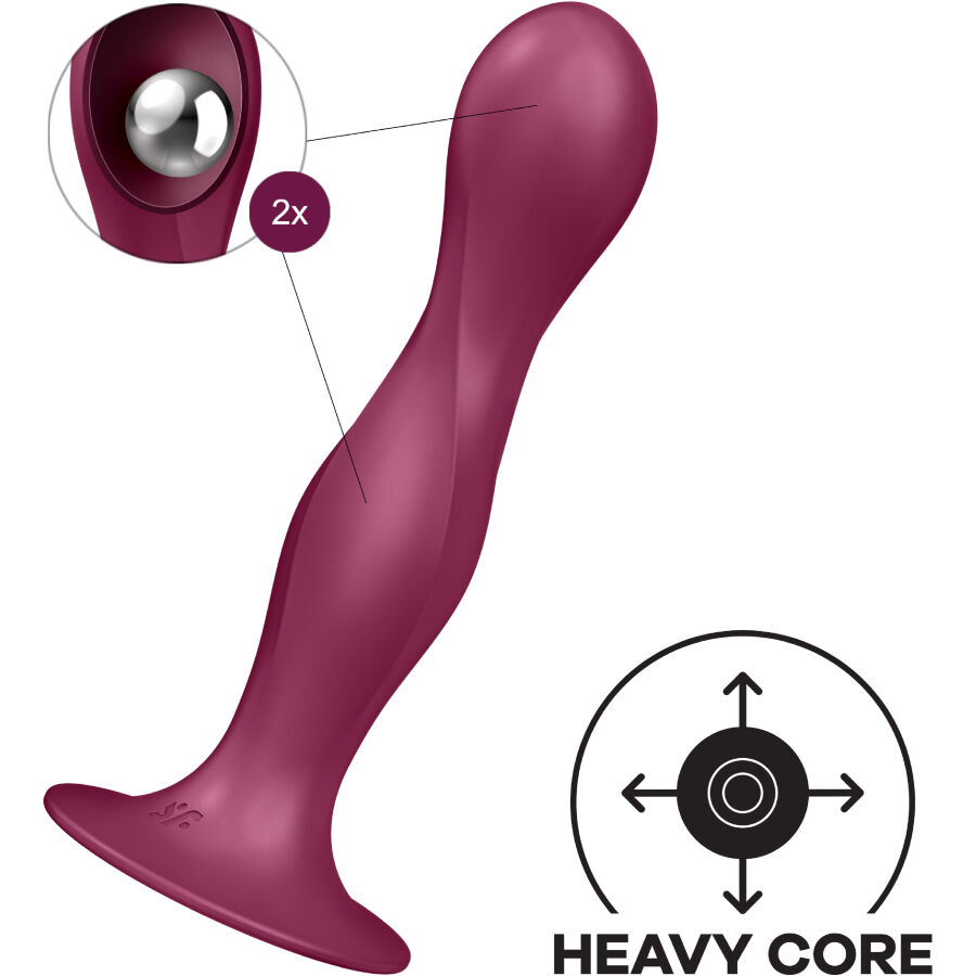 SATISFYER - DILDO DE SILICONE DUPLA BALL-R GARNET - Image 2