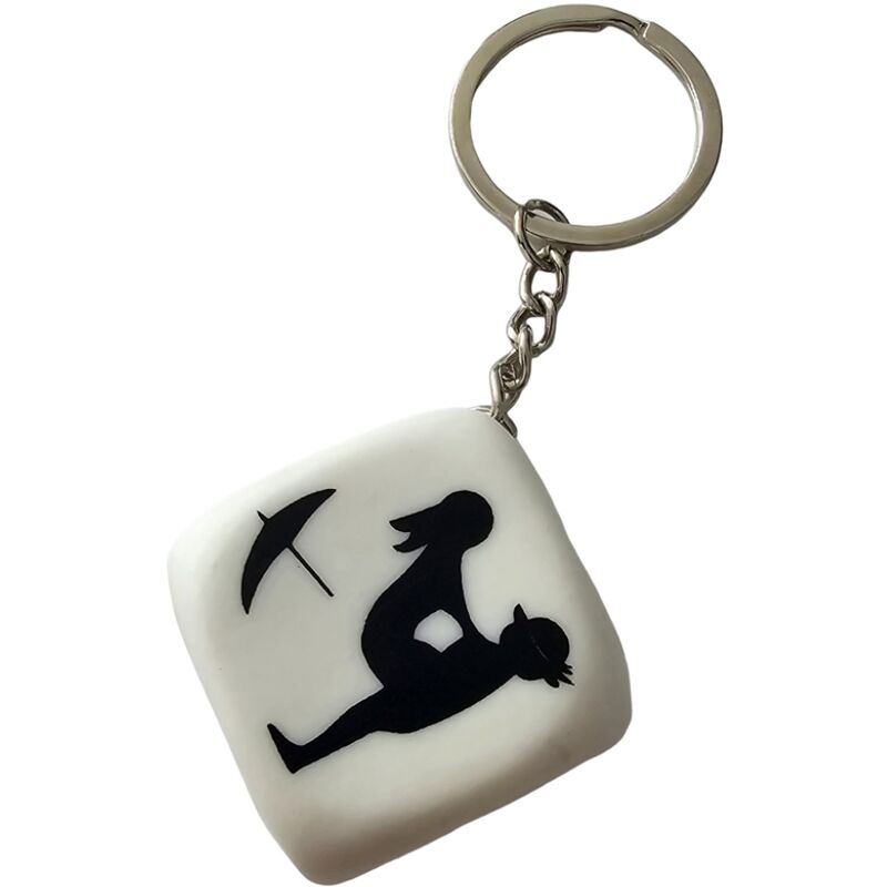 POTENTE - DIABLO PICANTE - CHAVEIRO DADO BRANCO COM POSES