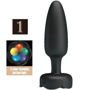 POTENTE - PRETTY LOVE - TARION ANAL PLUG COM LUZ LED PRETO 12