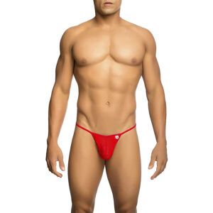 POTENTE - MOB - TANGA TRANSPARENTE VERMELHA EM FORMATO DE T TAMANHO L/XL