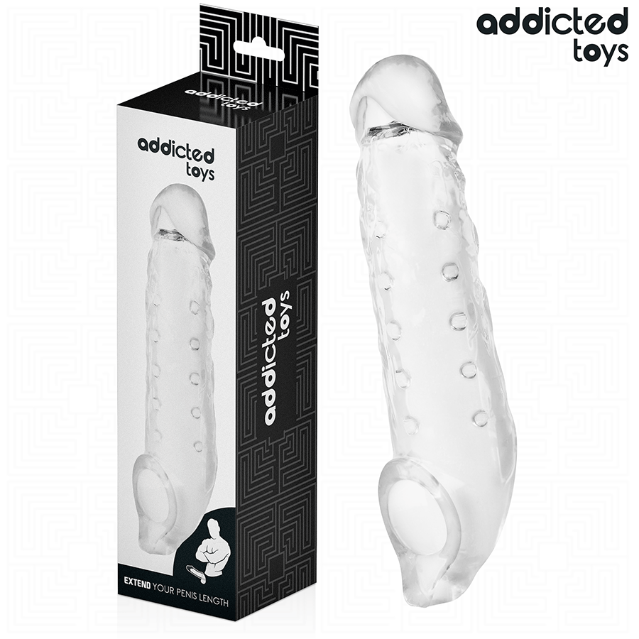 POTENTE - ADDICTED TOYS - BAINHA DE PÊNIS TRANSPARENTE TAMANHO M 27 CM