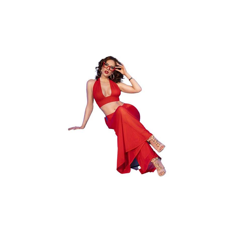 CHILIROSE - CR 4857 CONJUNTO DE BLUSA E CALÇA VERMELHA TAMANHO G - Image 3