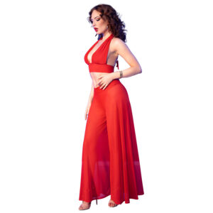 POTENTE - CHILIROSE - CR 4857 CONJUNTO DE BLUSA E CALÇA VERMELHA TAMANHO G