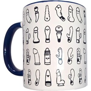 POTENTE - DIABLO PICANTE - CANECA VIBRADORA BRANCA COM ALÇA AZUL 370 ML