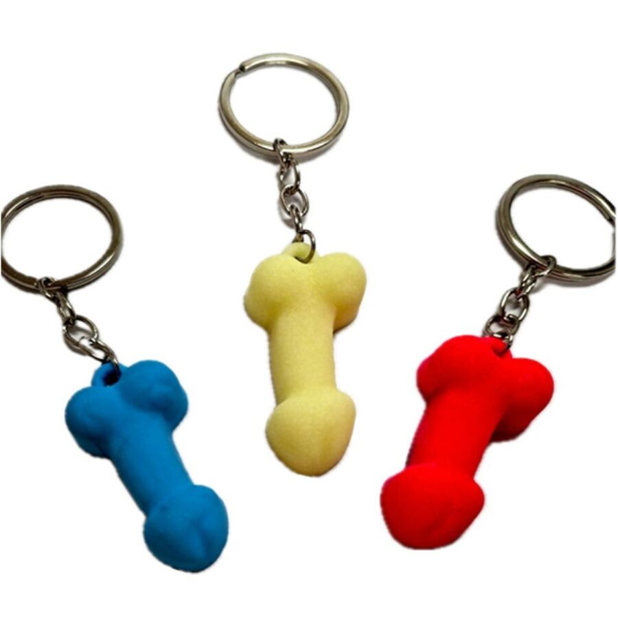 POTENTE - DIABLO PICANTE - CHAVEIRO DE PÊNIS DE SILICONE COM CORES FOSFORESCENTES VARIADAS
