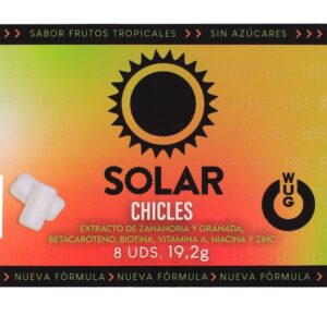 POTENTE - WUG solar - A goma de mascar que prepara a sua pele para o sol. Cartela com 8 unidades.
