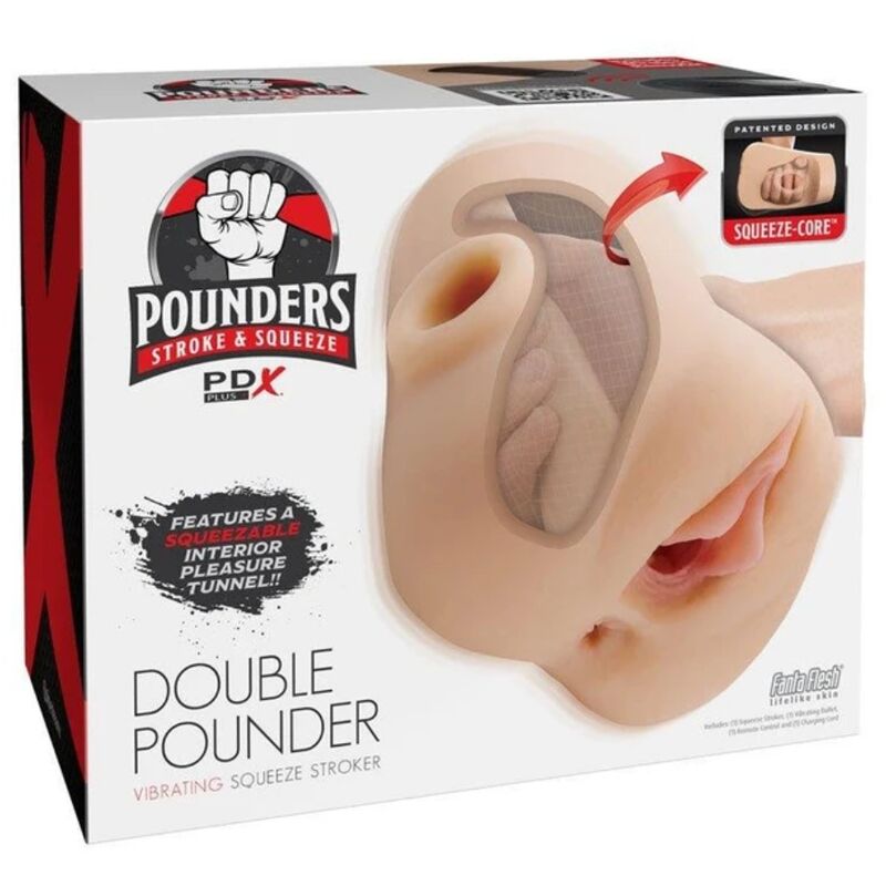 POTENTE - PDX PLUS - DUPLO PUUNDER VIBRATÓRIO COM APERTO E ESTIMULAÇÃO LEVE 20