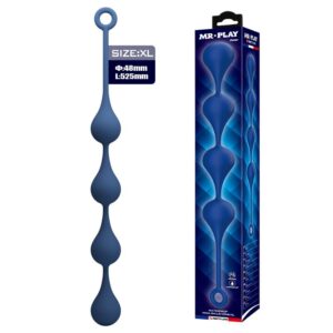 POTENTE - MR PLAY - BOLINHAS ANAL DE SILICONE AZUIS TAMANHO XL 52