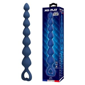POTENTE - MR PLAY - BOLINHAS ANAL DE SILICONE AZUIS E PLUG ANAL 26