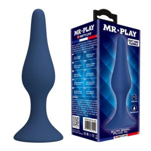POTENTE - MR PLAY - PLUG ANAL DE SILICONE CÔNICO AZUL XL