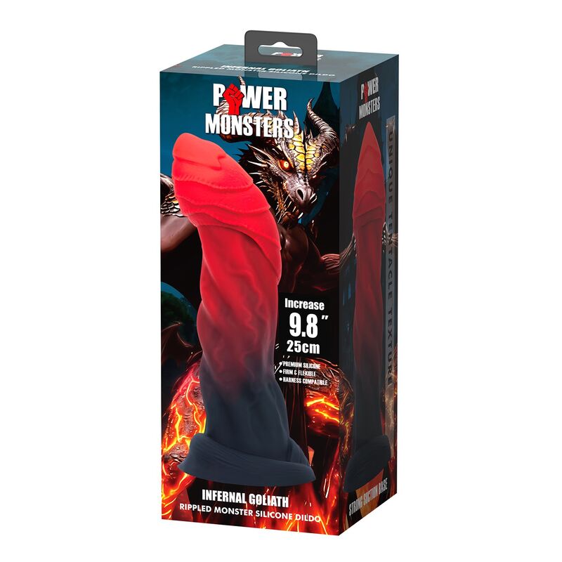 POWER MONSTERS - INFERNAL GOLIATH BICOLOR FANTASY SILICONE DILDO 25 CM Ø 6 CM - Image 2