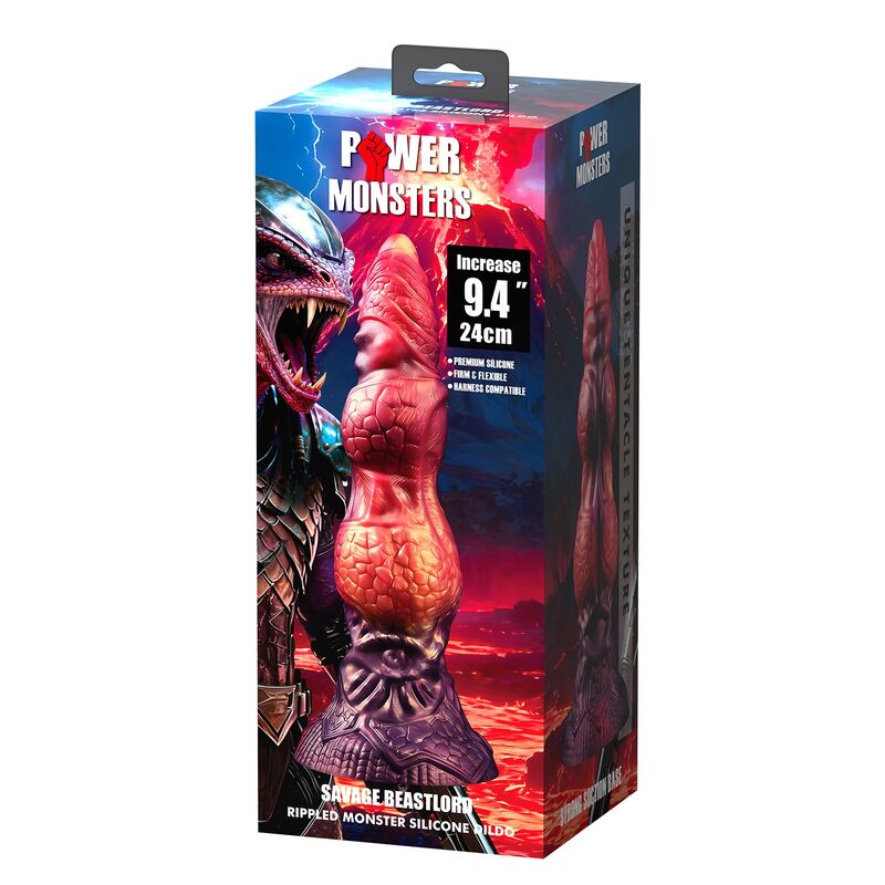 POWER MONSTERS - SAVAGE BEASTLORD TRICOLOR FANTASY SILICONE DILDO 24 CM Ø 5 CM - Image 2