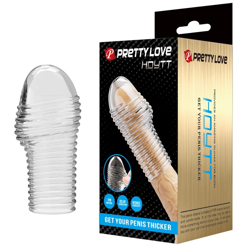 POTENTE - PRETTY LOVE - CAPA PARA PÊNIS HOTTT PARA AUMENTAR O AUMENTO DO VOLUME DO SEU PÊNIS TRANSPARENTE