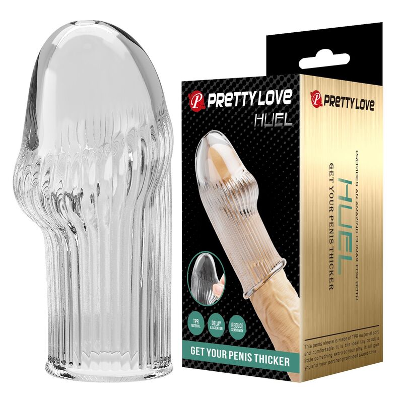 POTENTE - PRETTY LOVE - CAPA PENIANA HUEL PARA AUMENTAR A GROSSURA DO SEU PÊNIS TRANSPARENTE