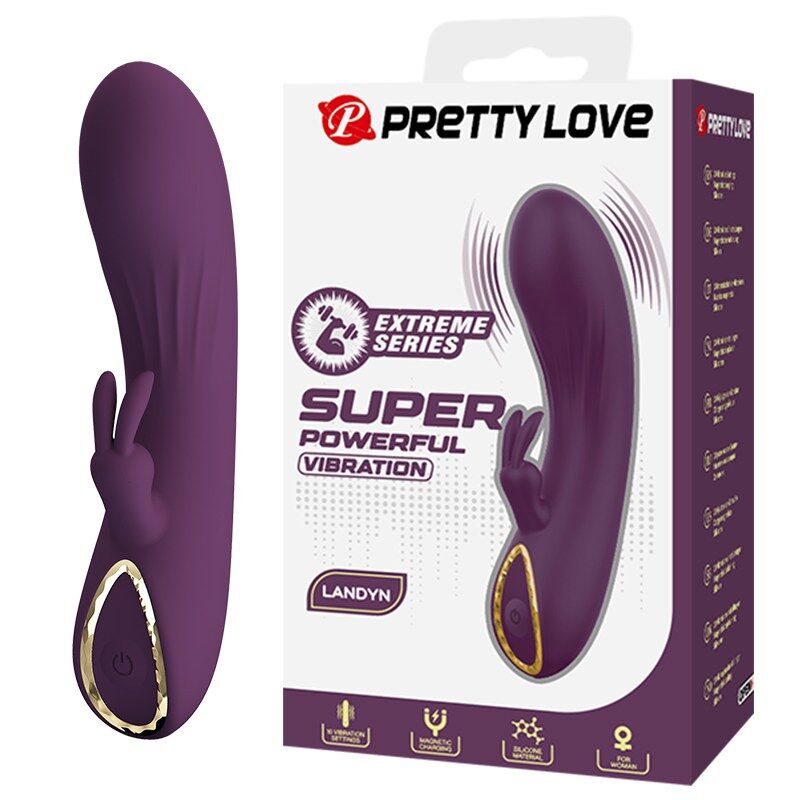 POTENTE - PRETTY LOVE - VIBRADOR COELHO RECARREGÁVEL LANDYN COM 10 FUNÇÕES - ROXO