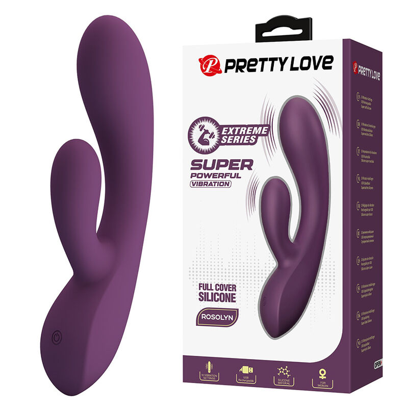 POTENTE - PRETTY LOVE - VIBRADOR COELHO RECARREGÁVEL ROSOLYN COM 10 FUNÇÕES