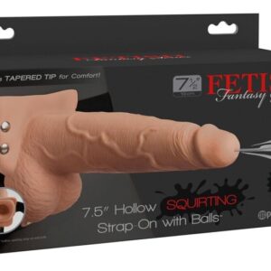 POTENTE - FETISH FANTASY SERIES - ARNÊS AJUSTVEL PÉNIS REALÍSTICO COM BOLAS SQUIRTING 19 CM
