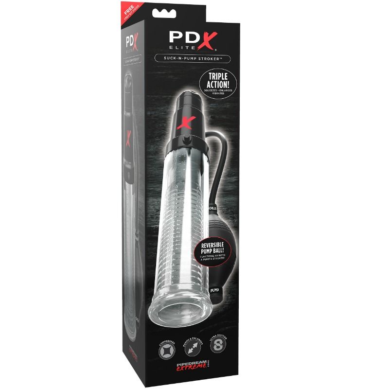 POTENTE - PDX ELITE - SUCK N PUMP STROKER MASTURBADOR VIBRANTE BOMBA DE SUCÇÃO