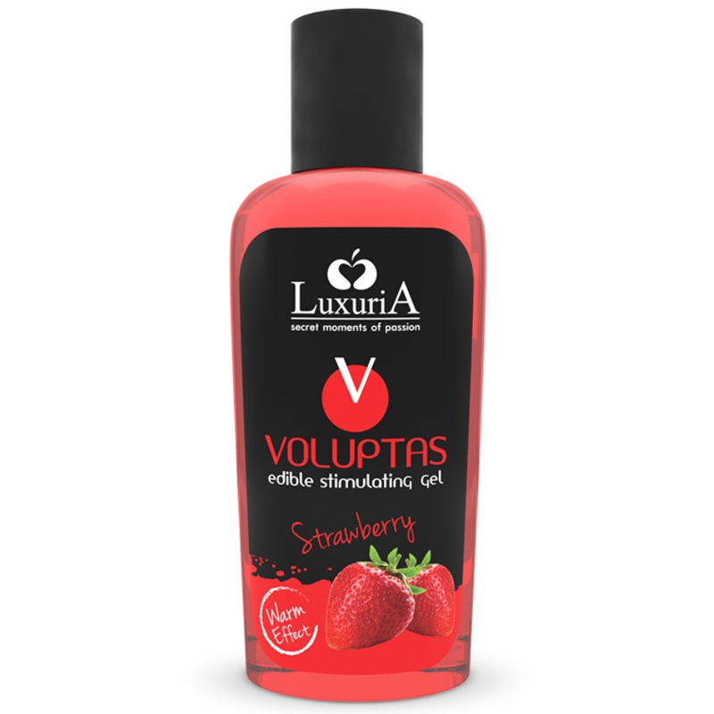 POTENTE - INTIMATELINE LUXURIA - VOLUPTAS GEL DE MASSAGEM COMESTÍVEL EFEITO AQUECEDOR - MORANGO 100 ML