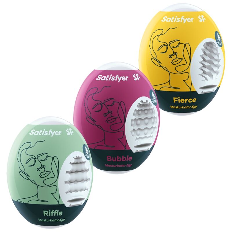 POTENTE - SATISFYER - 3 OVOS MASTURBADORES RIFFLE