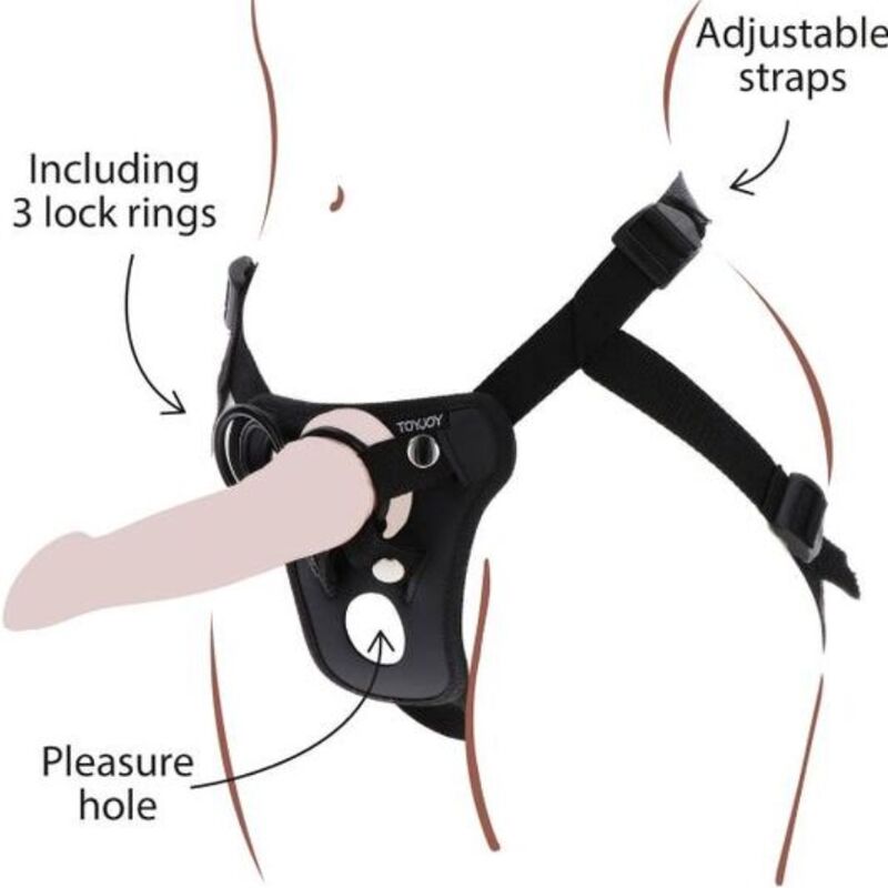 POTENTE - GET REAL - ARNÊS DE PRAZER STRAP-ON PRETO