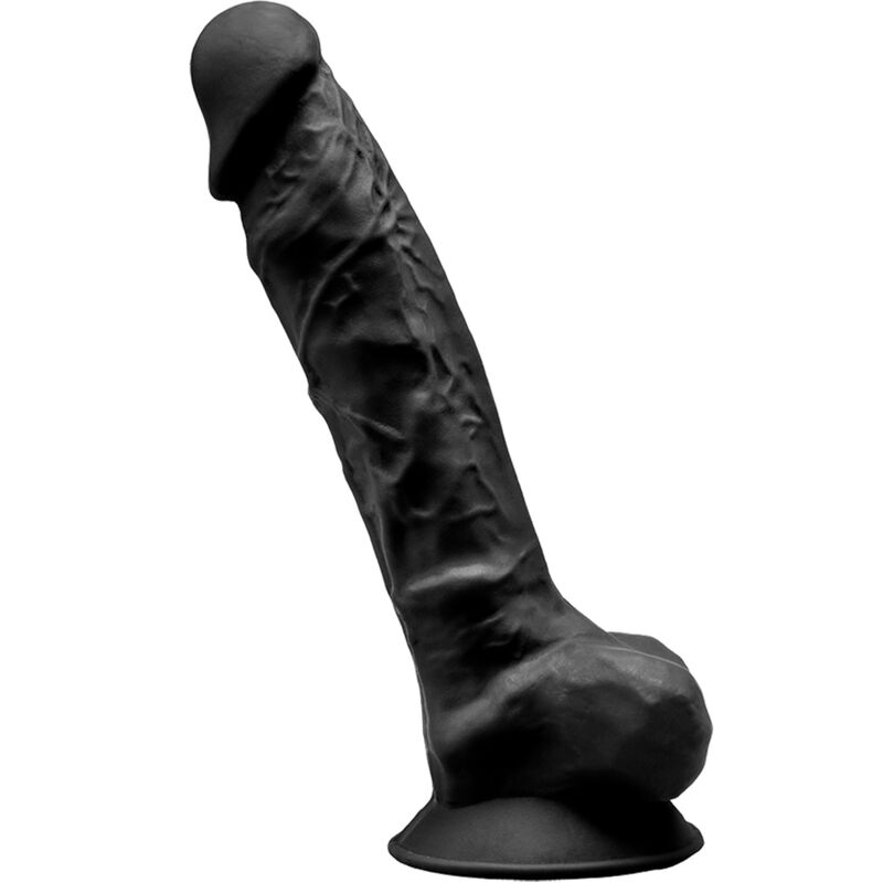POTENTE - SILEXD - MODELO 1 PÊNIS REALÍSTICO PREMIUM SILEXPAN SILICONE PRETO 23 CM