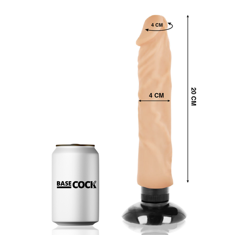 BASECOCK - VIBRADOR REALÍSTICO BASECOCK 2-1 PRETO 20 CM -O- 4 CM - Image 5