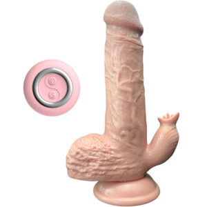 POTENTE - ARMONY - VIBRADOR REALÍSTICO E DILDO DE IMPULSO COM ESTIMULADOR DE LÍNGUA 19 CM