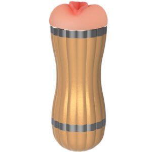 POTENTE - ARMONY - BEVIS DUPLO MASTURBADOR VAGINAL E BOCAL SEM VIBRAÇÃO DOURADO