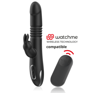 POTENTE - BLACK&SILVER - KENJI VIBRADOR RABBIT UP & DOWN + CONTROLO REMOTO WATCHME
