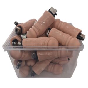 POTENTE - DIABLO PICANTE - POTE COM 30 ISQUEIROS EM FORMATO DE PÊNIS DE CARNE