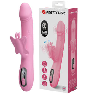 POTENTE - PRETTY LOVE - VIBRADOR BELLA RABBIT COM ESTIMULAÇÃO DE BORBOLETA E LED ROSA